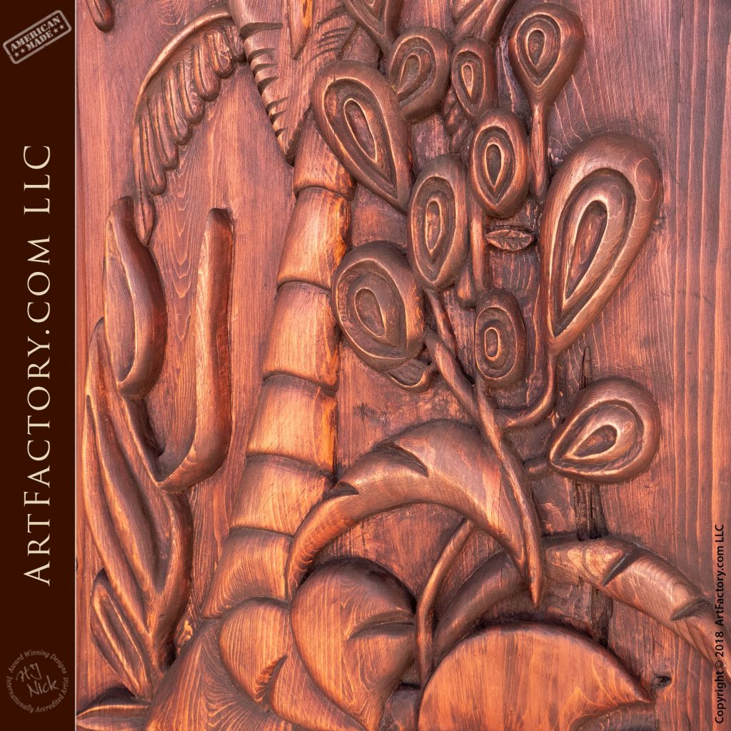 Polynesian Art Nouveau Door: Fine Art Quality Master Hand Carvings