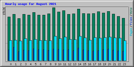 Hourly usage for August 2021