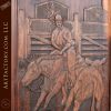 Hand Carved Rodeo Themed Cowboy Double Door