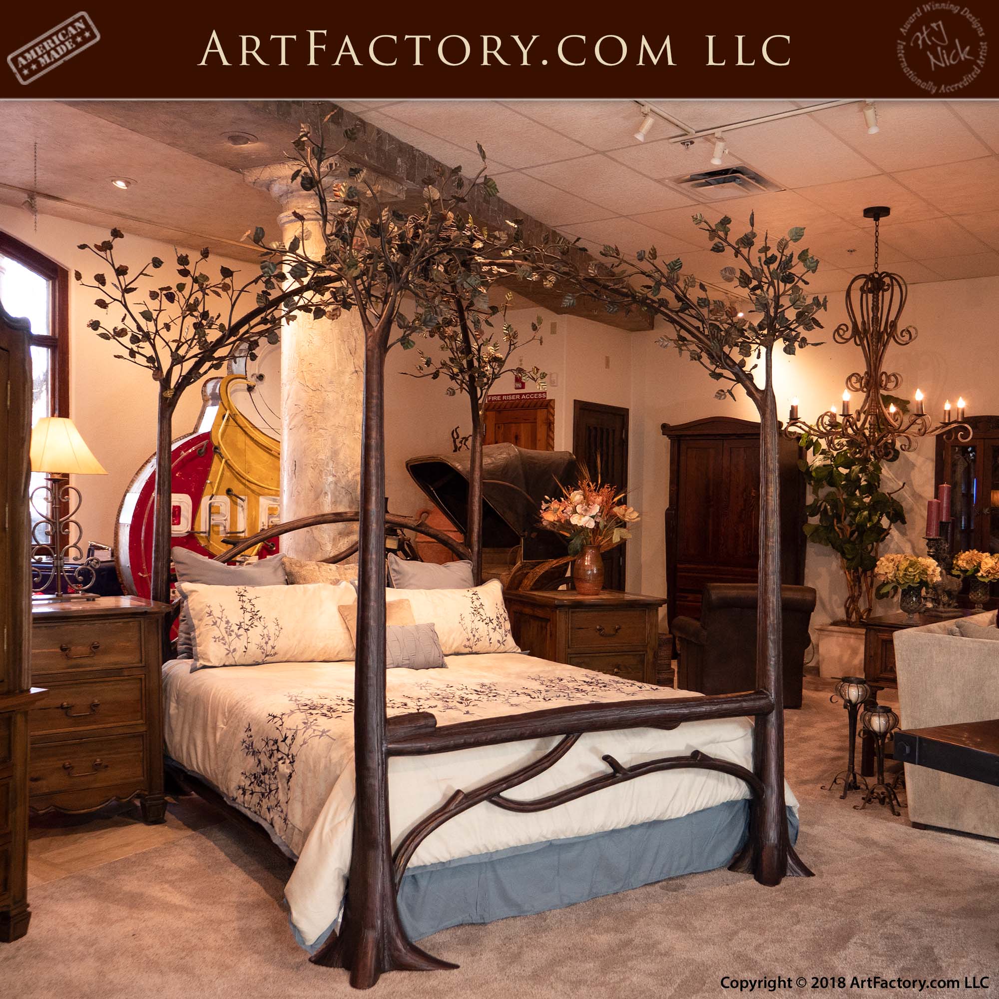 Custom Birds Nest Bed Blacksmith Wrought Iron Fine Art Furniture