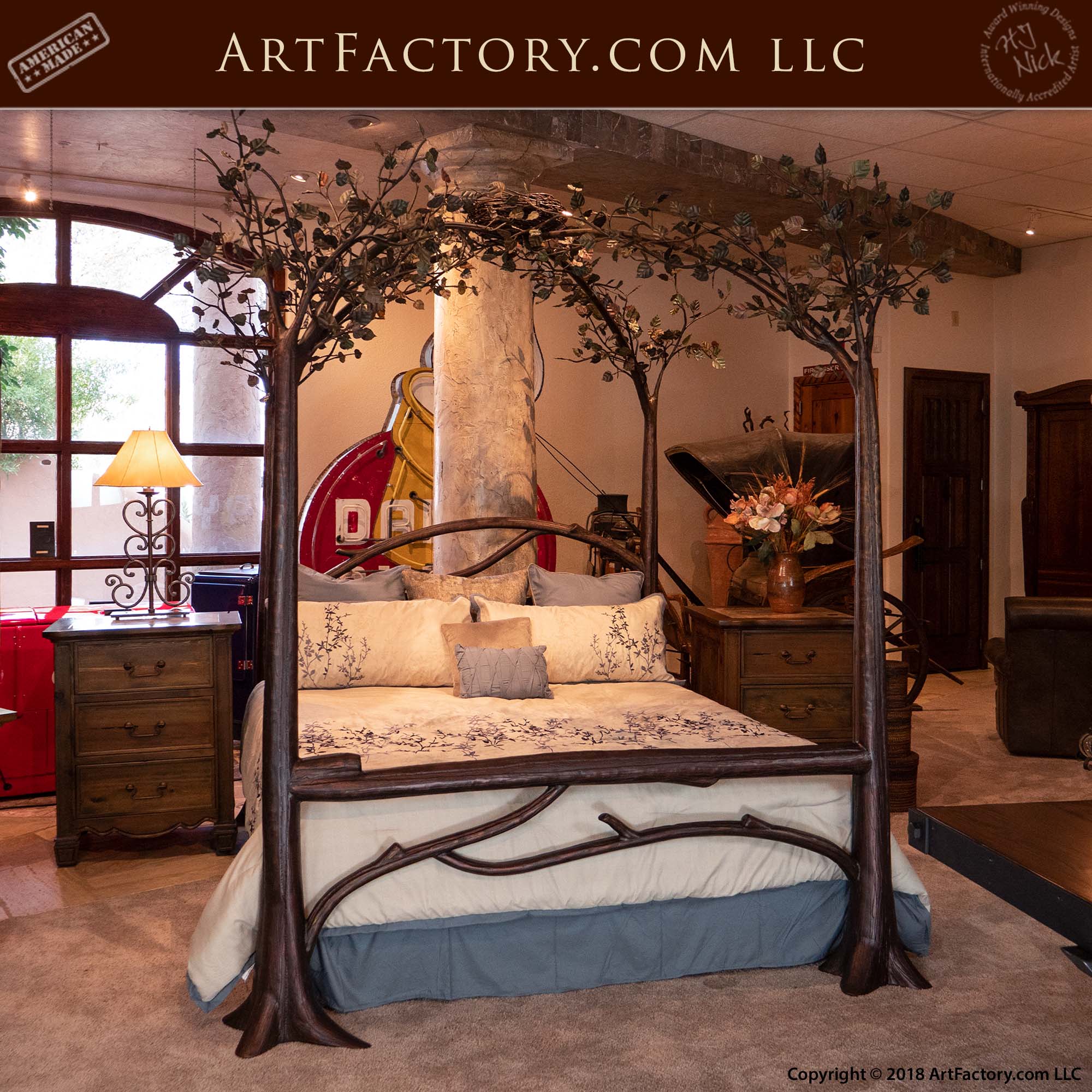 Wrought Iron Birds Nest Nature Themed Luxury Bed Frame