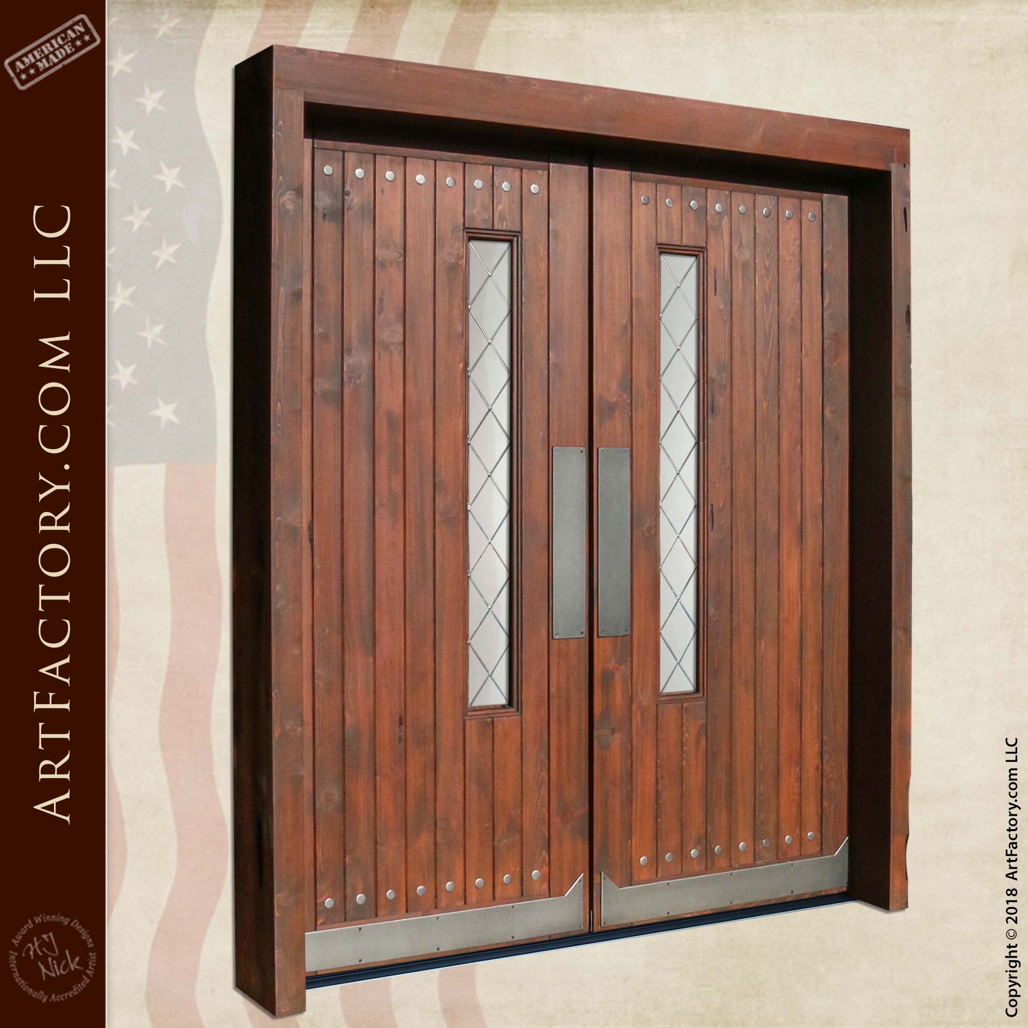 Wooden Double Church Doors: With Custom Fine Art Leaded Glass (2000 x 2000 Pixel)