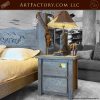 Hand Carved Western Themed Tribute Bed and Nightstand