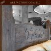 Hand Carved Western Themed Tribute Bed and Nightstand