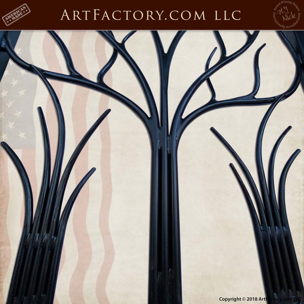 Iron Tree Themed Gate Genuine Blacksmith Hand Wrought Iron