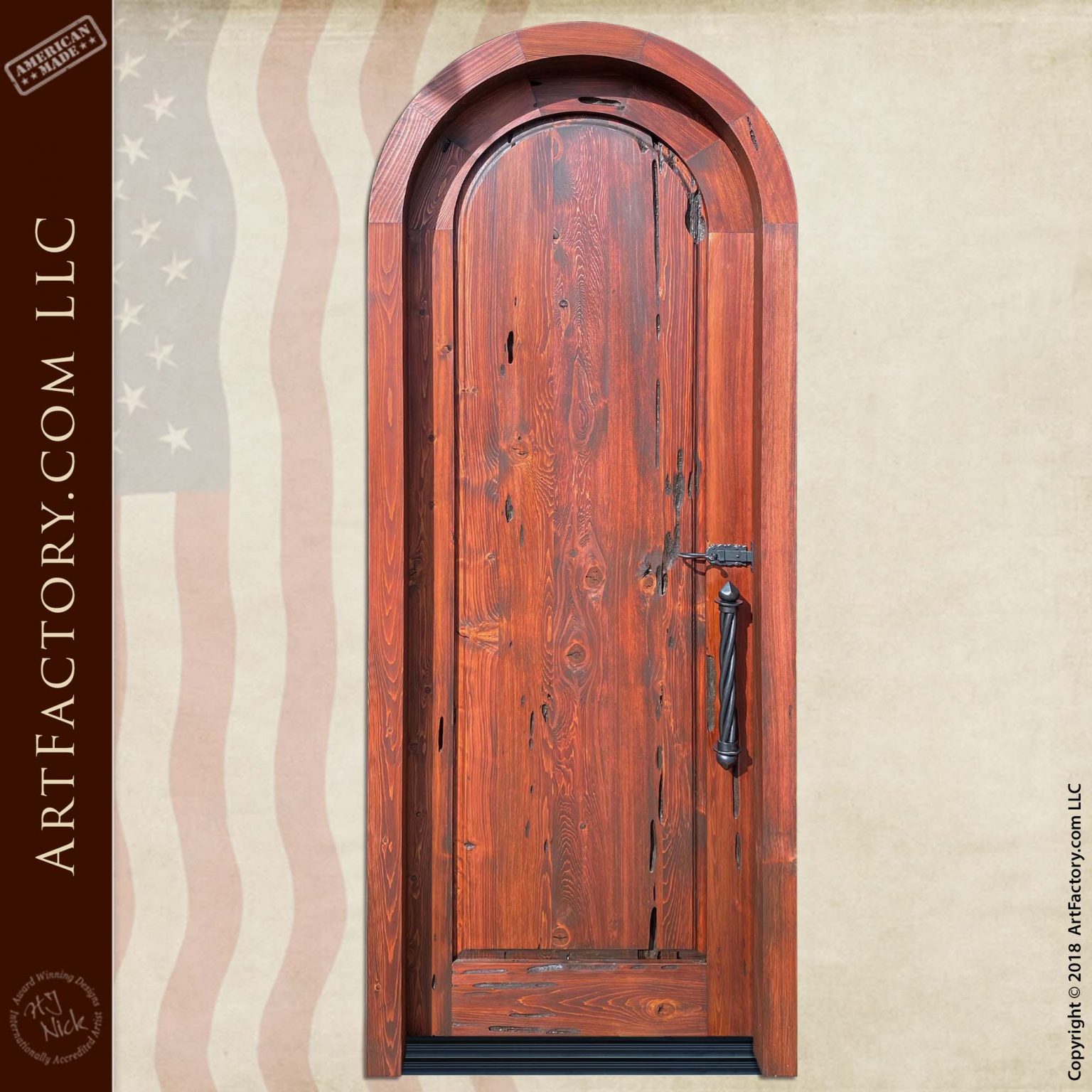 Medieval Arched Door: Custom Solid Wood, Fine Art Entrances