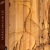 heron wood carving close up