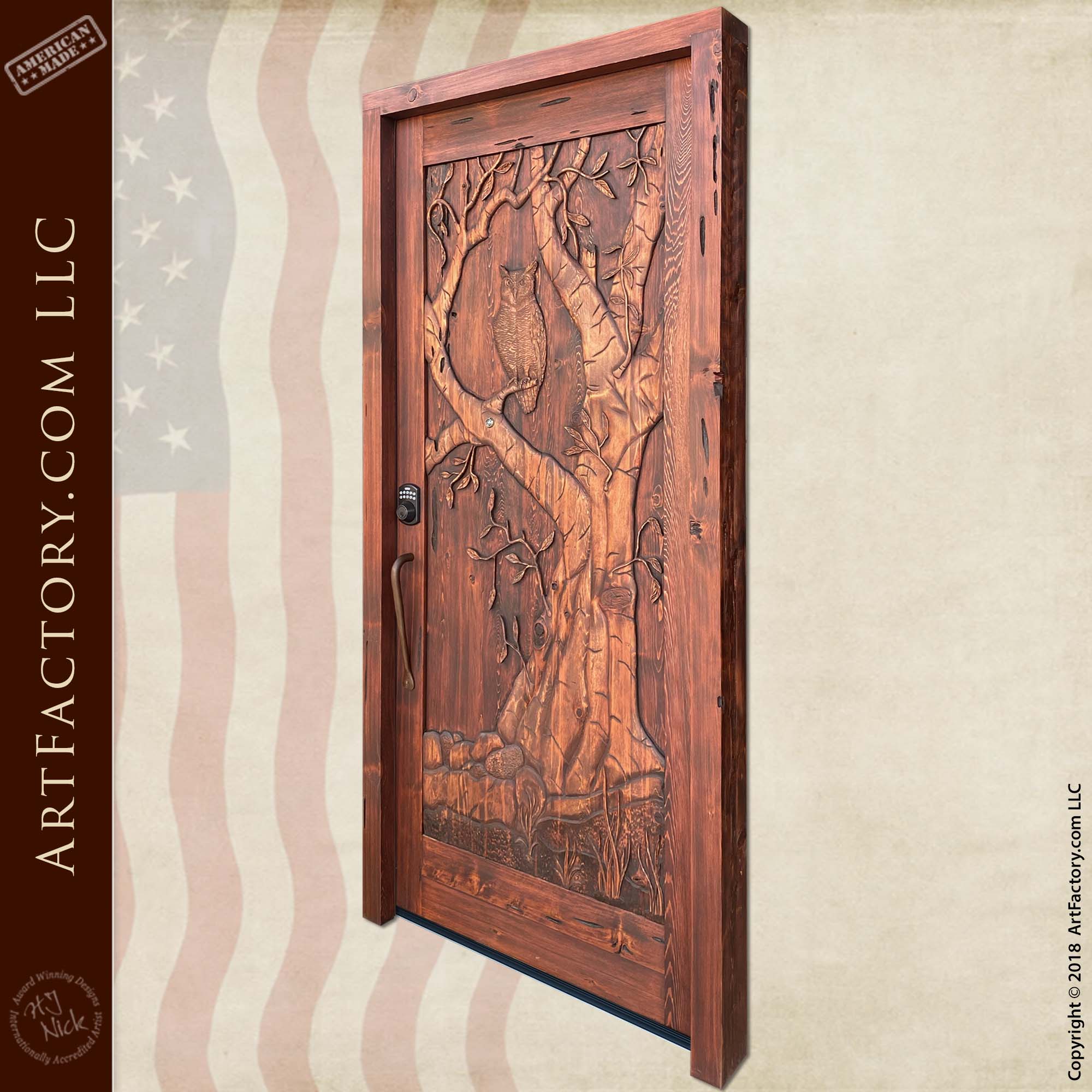 Custom Hand Carved Saloon Doors: Fine Art Certified Design