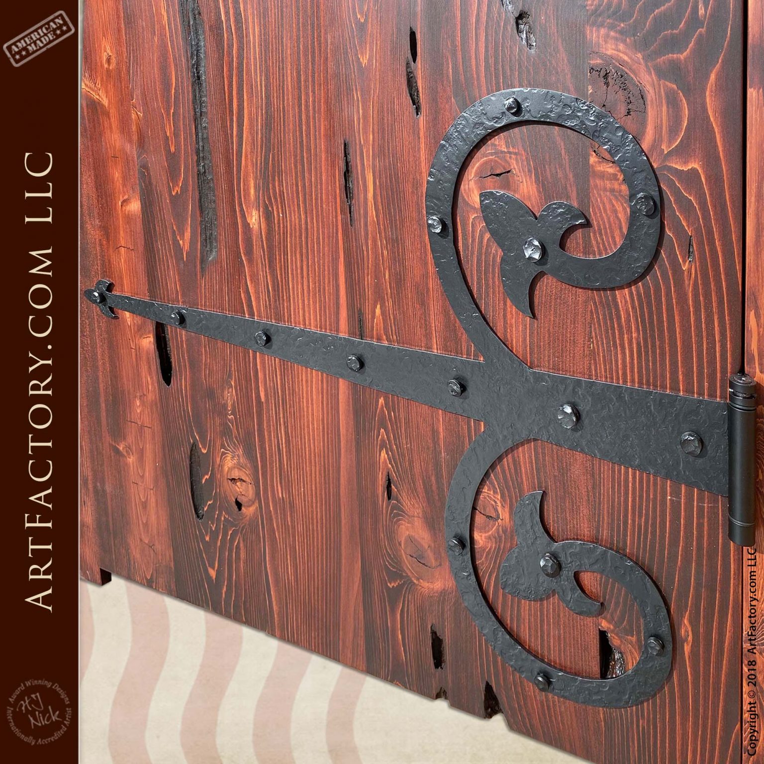 Custom Iron Hinge Strap Hand Hammered By Our Master Blacksmiths