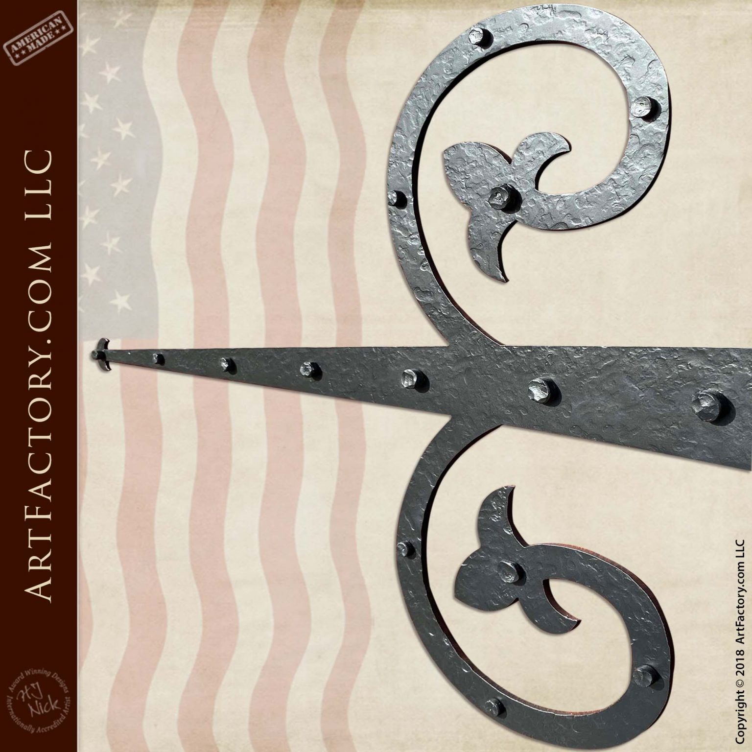 Custom Iron Hinge Strap Hand Hammered By Our Master Blacksmiths