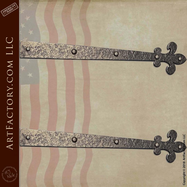 Medieval Style Strap Hinges Blacksmith Hand Wrought Iron