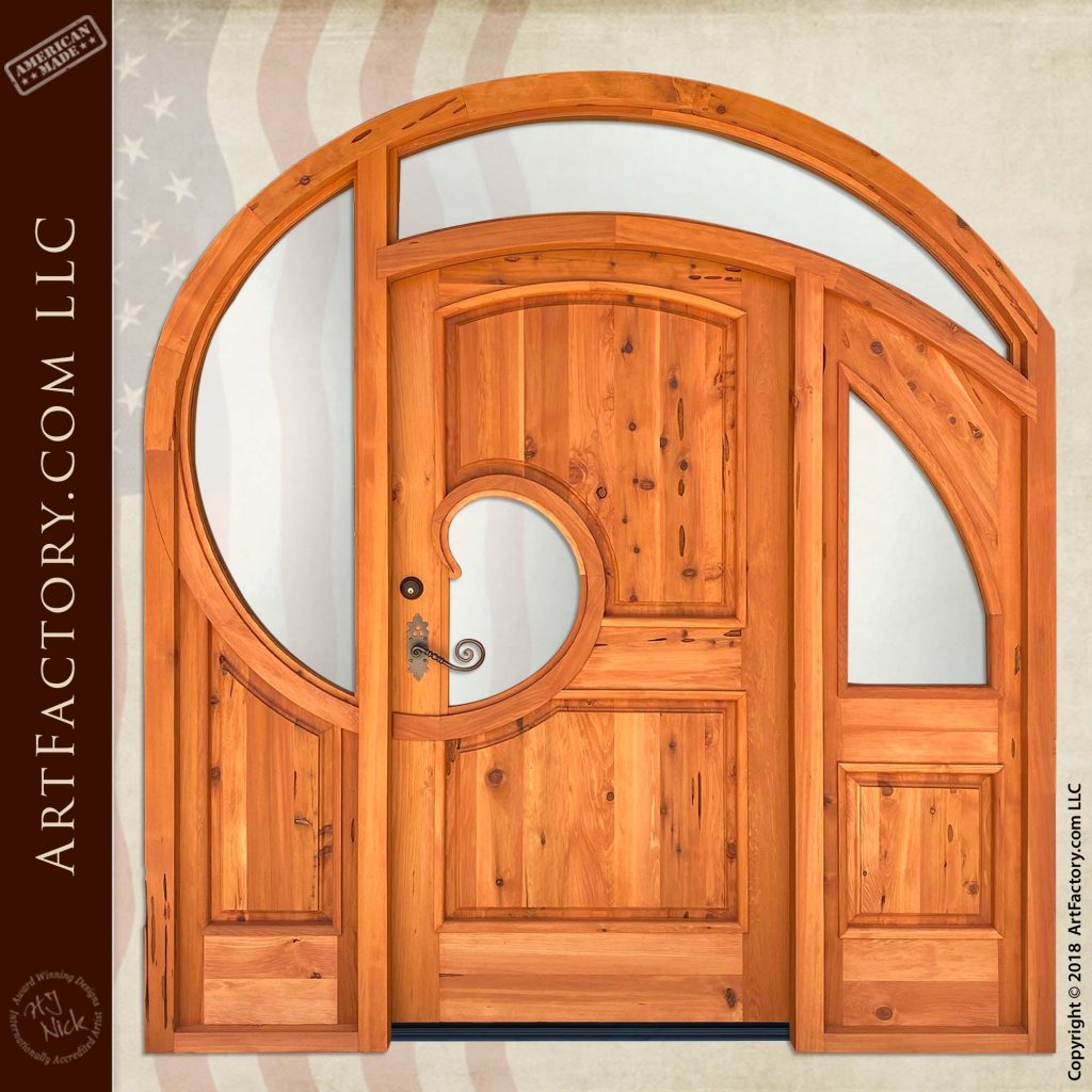 French Entrance Doors Solid Wood With 8 Panel Glass Design