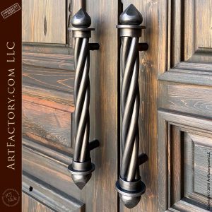 spear and twist door pulls close up