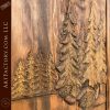 hand carved pine trees