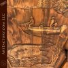 fisherman on boat wood carving