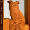 hand carved owl side relief view
