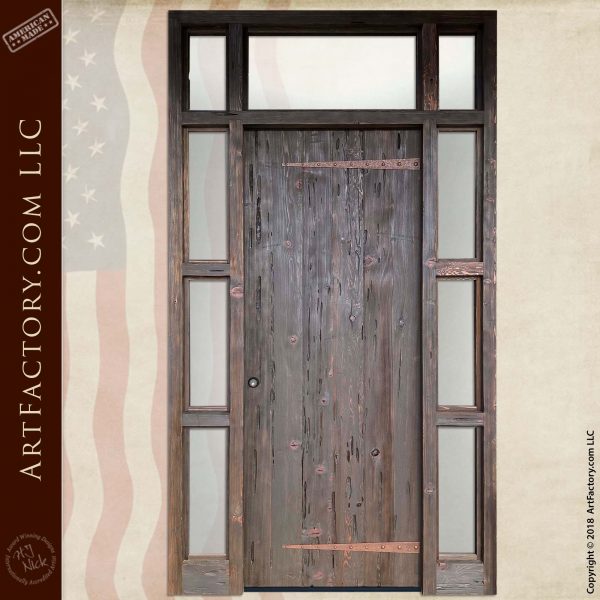Rustic Planked Castle Door: With Full Surround Sidelights