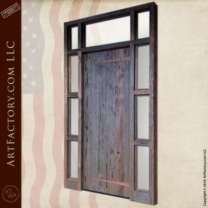 Rustic Planked Castle Door: With Full Surround Sidelights