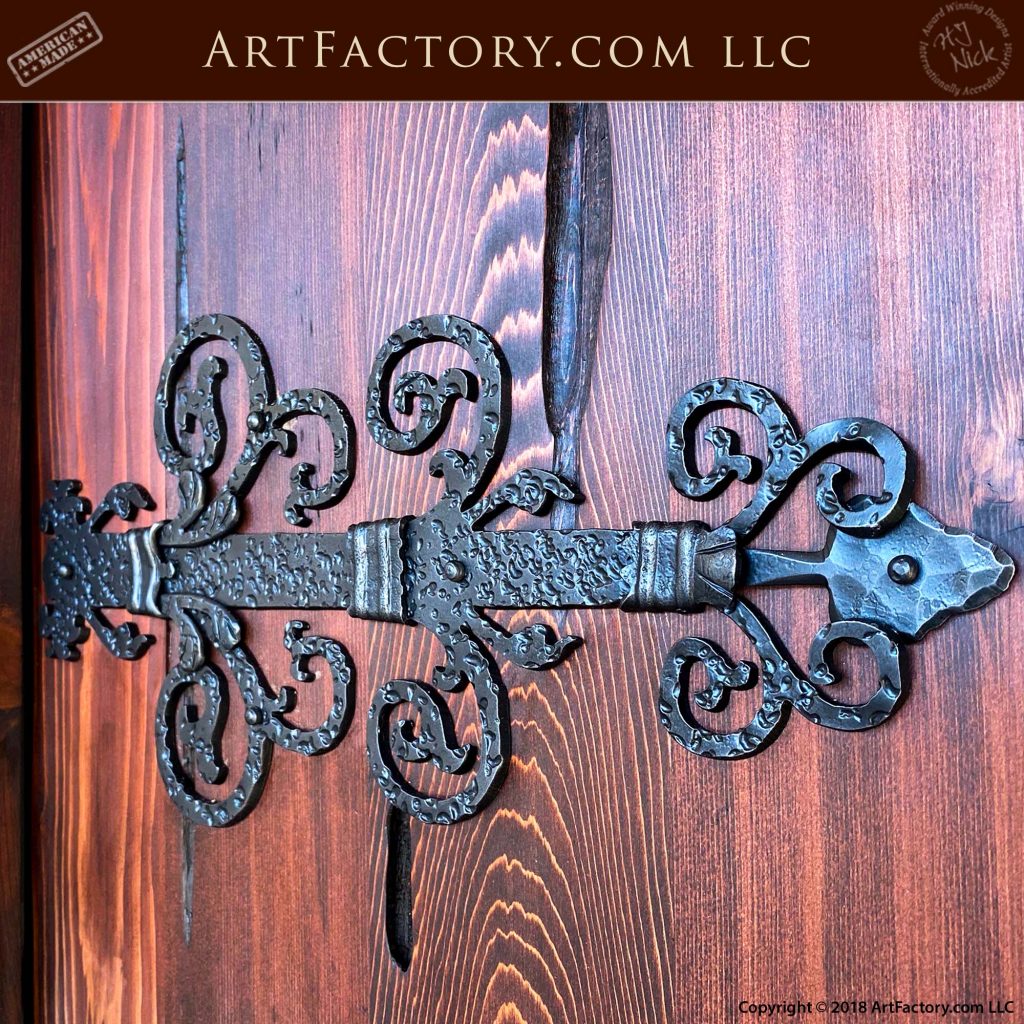 Custom Ornamental Strap Hinge Blacksmith Hand Wrought Iron