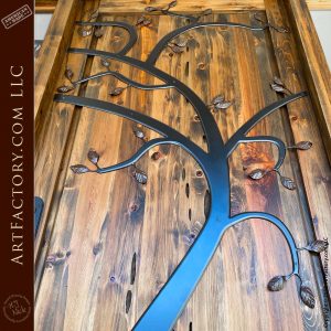 Hand Forged Iron Tree Themed Entrance Door