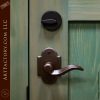 Custom Cottage Door with Hand-Forged Iron Flower Door Knocker