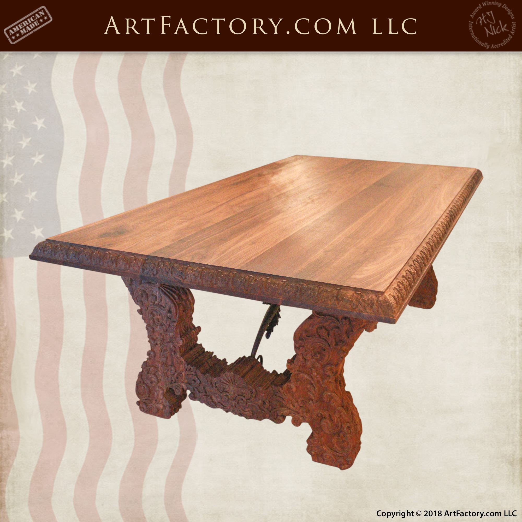 Fine Art Hand Carved Dining Table