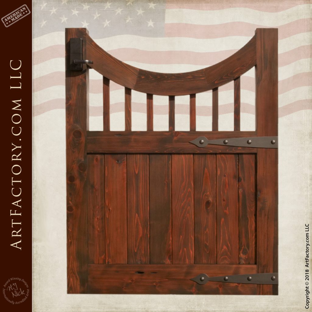 Inverted Arch Garden Gate Solid Wood With Digital Keypad Lock