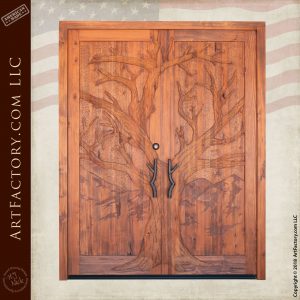 Double Solid Wooden Tree Door