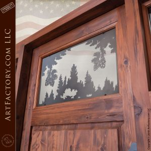 pine forest iron window overlay
