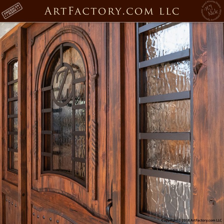 Personalized Custom Grand Entrance Solid Wood With Fine Art Sidelights