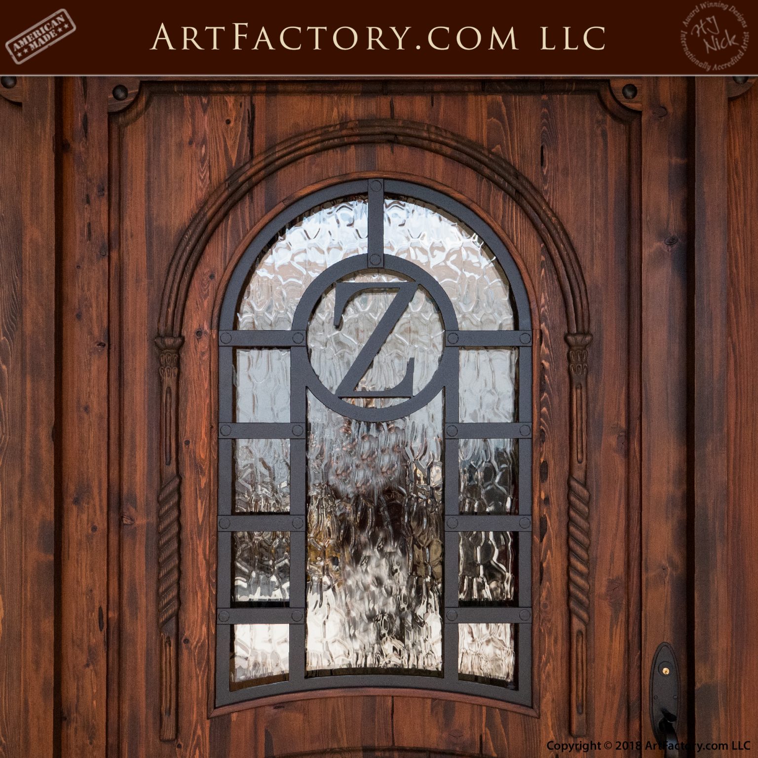 Personalized Custom Grand Entrance Solid Wood With Fine Art Sidelights