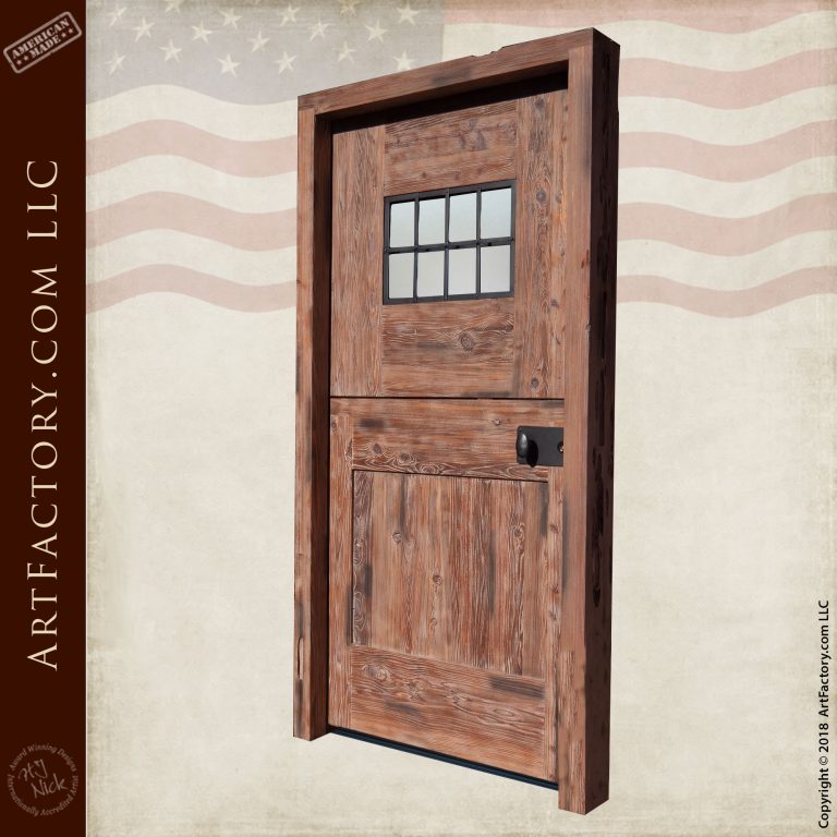 Rustic Wooden Dutch Door: With Custom 8 Panel Viewing Window