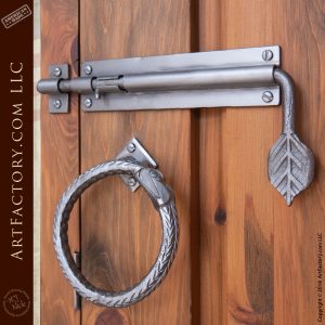 Ouroboros ring pull and tree leaf slide bolt