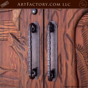c-scroll door pulls with hand hammered grip handle