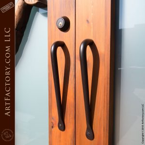 curved iron door pulls
