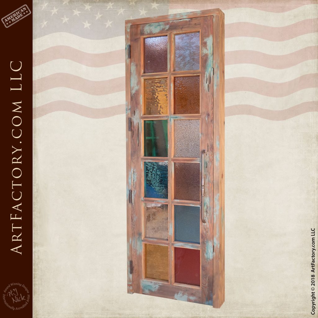 Custom Stained Glass Door 12 Hand Cut Divided Light Panels