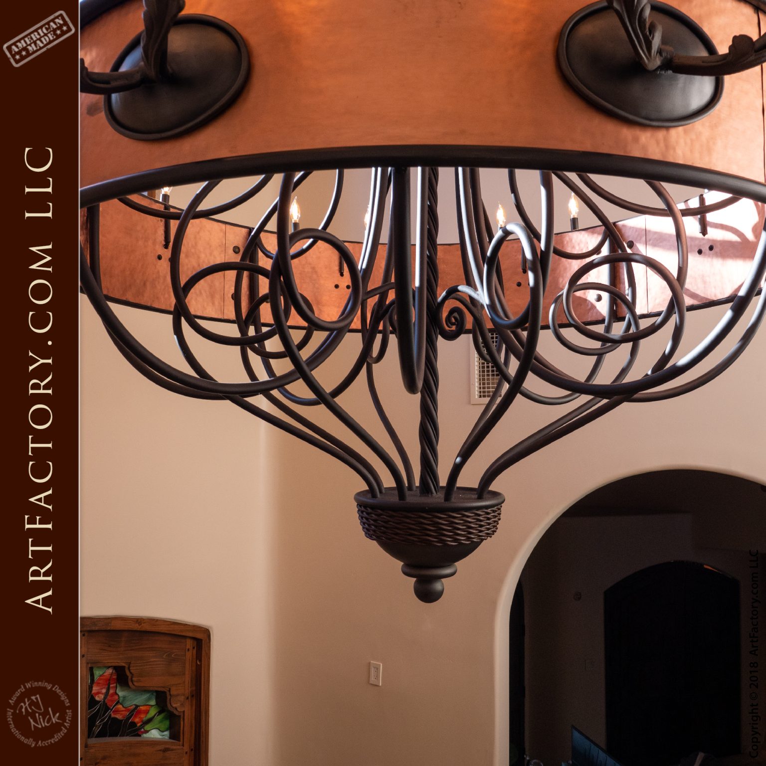 Fine Art Copper Chandelier: Handmade By Master Blacksmiths