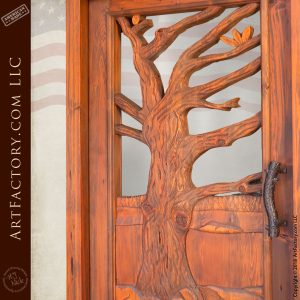 oak tree carving close up