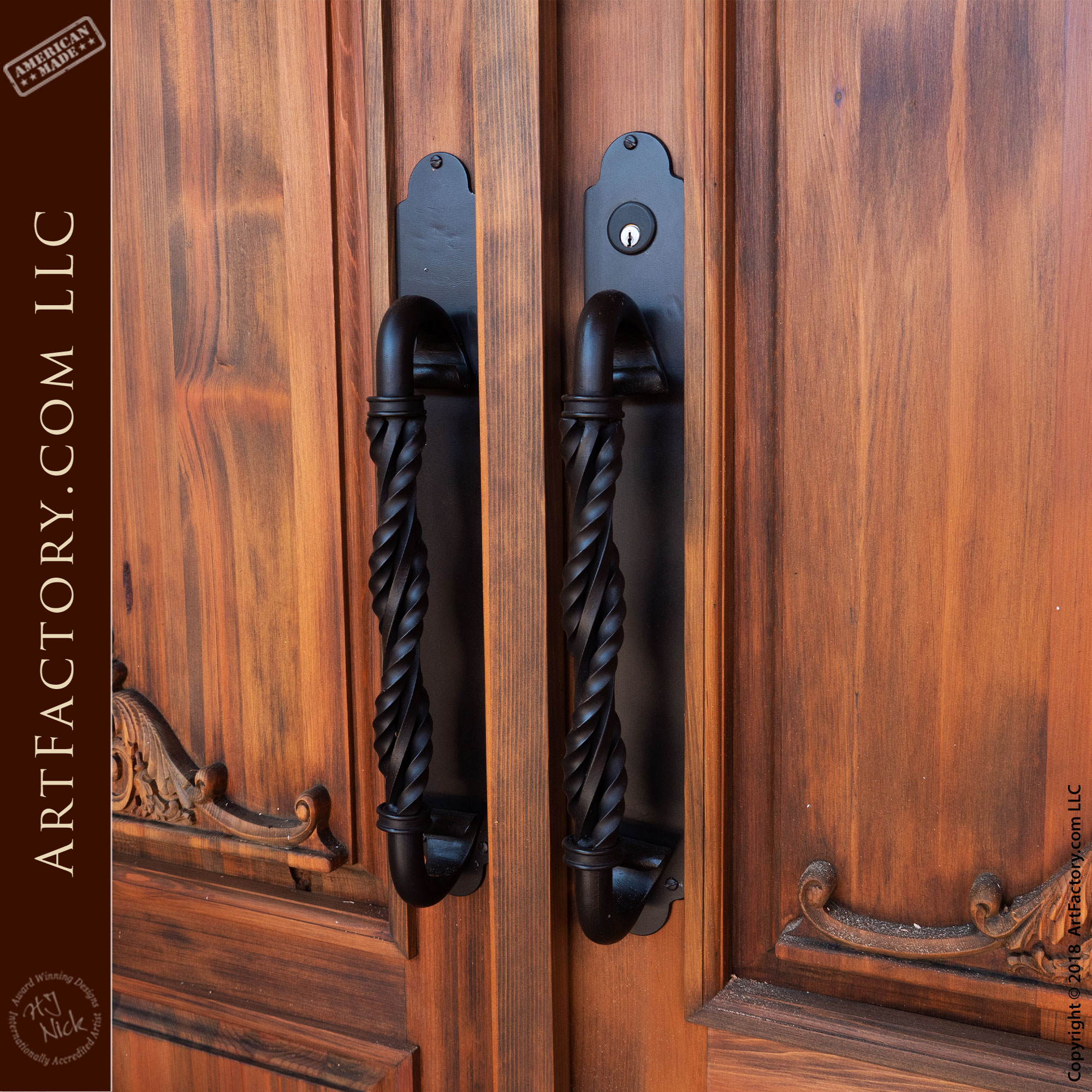 Large Double Wooden Handcrafted Custom Door