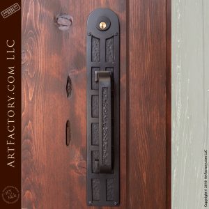 custom craftsman door handle on front of door