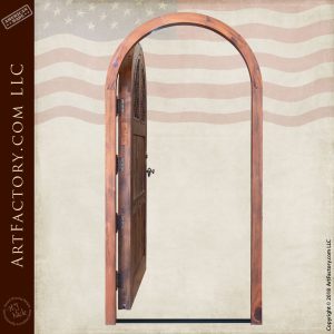 custom arched front entrance door in open position