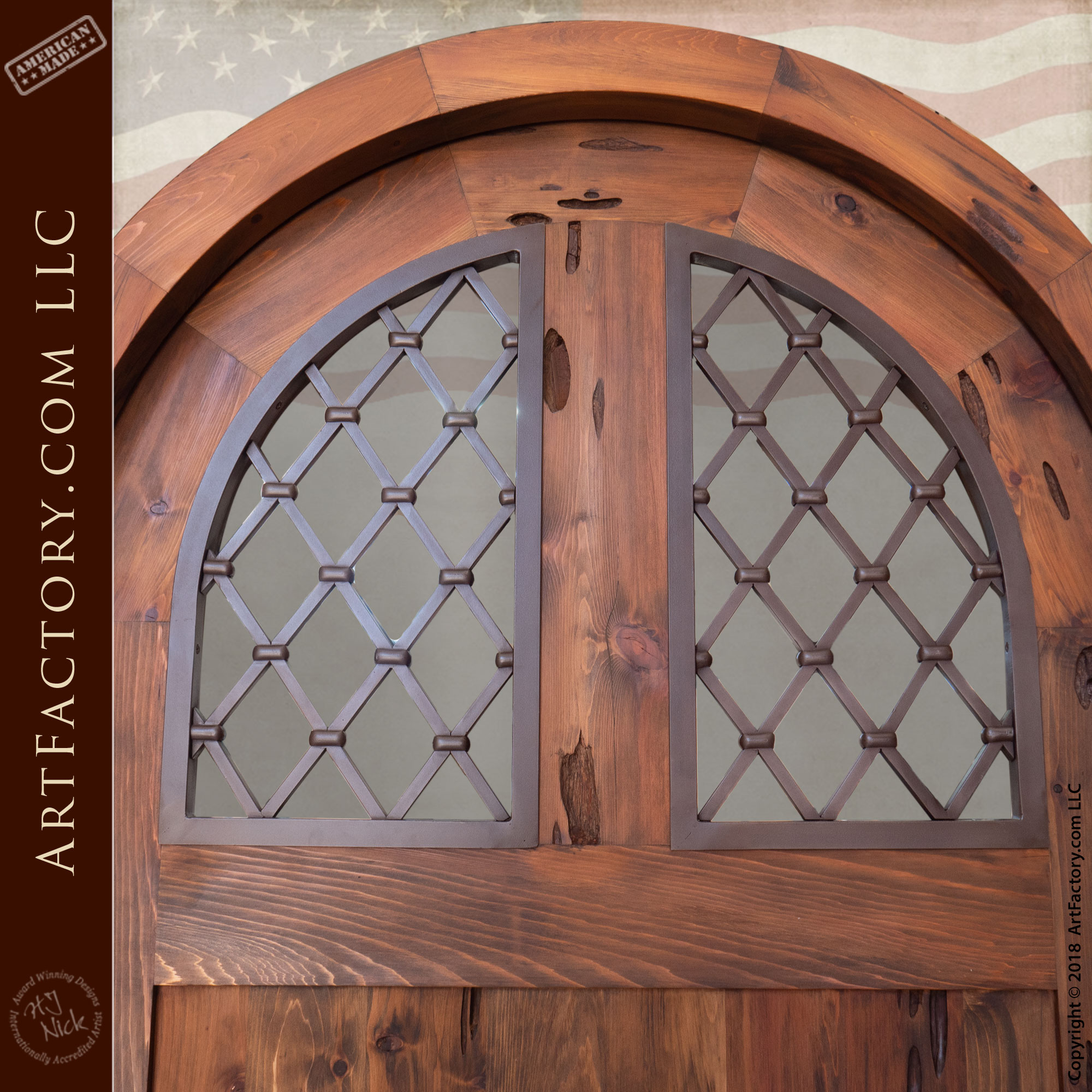 New Custom Wooden Iron Handmade Castle Style Door