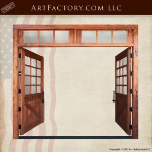 custom French double barn doors open position