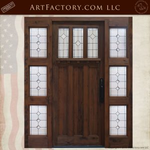 Door With Multiple Frosted Glass Sidelights