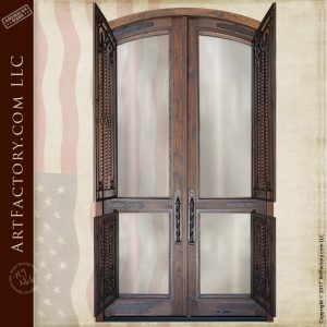 semi-arched custom front door with all grills open
