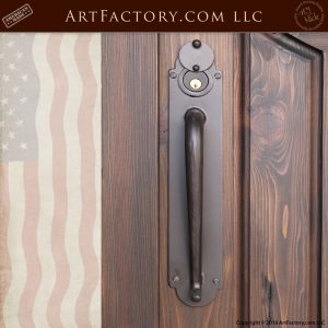 hand hammered iron door handle