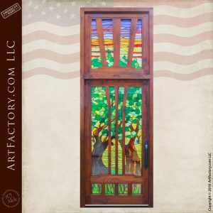 Stained Glass Door with Transom