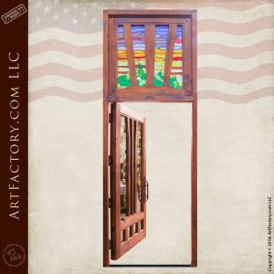 craftsman stained glass door in open position