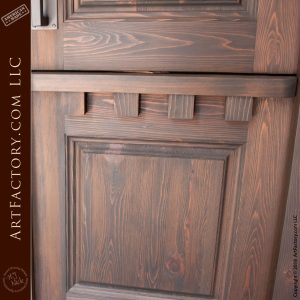 wood door panel up close