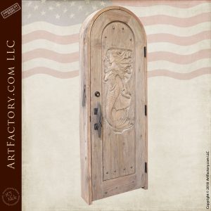 custom mermaid front door angled view